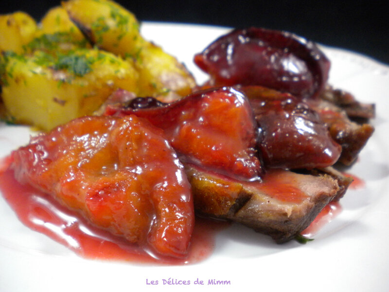 Filets de canard au miel et aux prunes 4