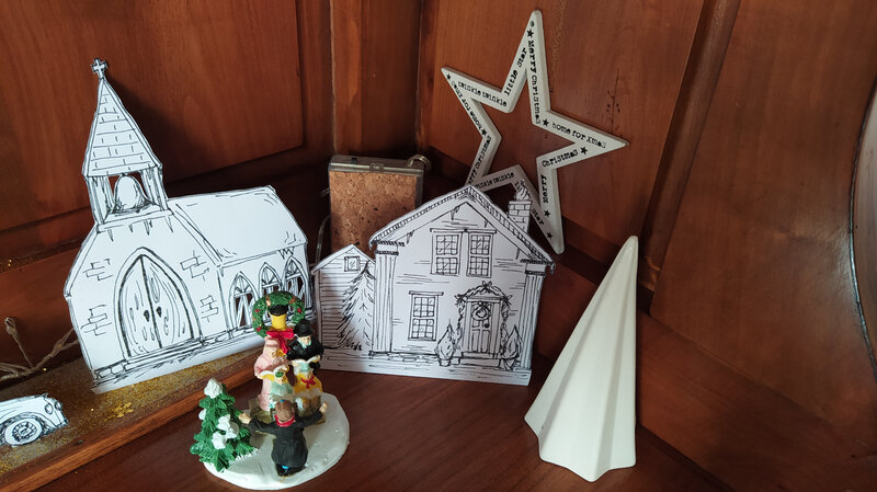 village de noël en papier