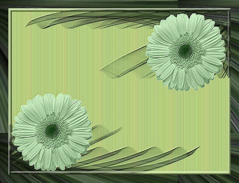 cadre fleurs vertes