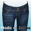 <b>JEAN</b> SLIM Bleu Délavé Fashion Stretch Taille Basse - <b>Jean</b> Slim pas cher