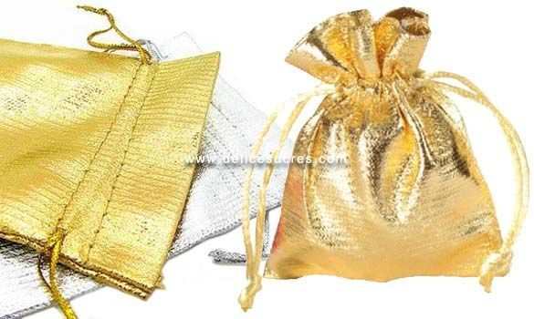 Bourse,-poche,-sachet-a-dragée-tissu-brillant-étal-dorée-et-lacet-gold gift bag pouch
