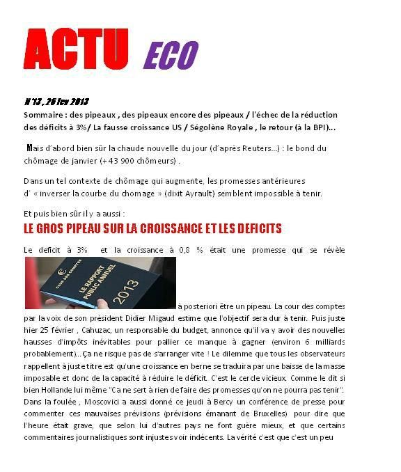 Actu Eco 13 page 1du 28 fev