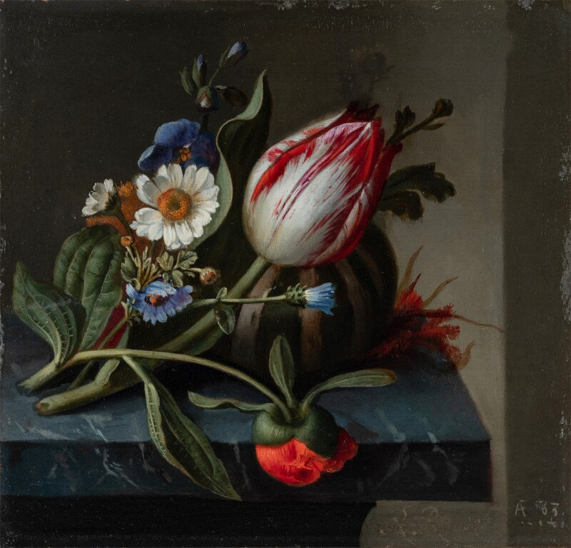 Rachel Ruysch The Hague 1664 1750 Amsterdam Still Life Of A Tulip And Other Flowers With A 3911