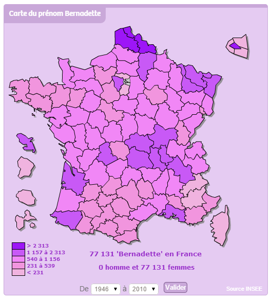 CARTE DU PRENOM BERNADETTE