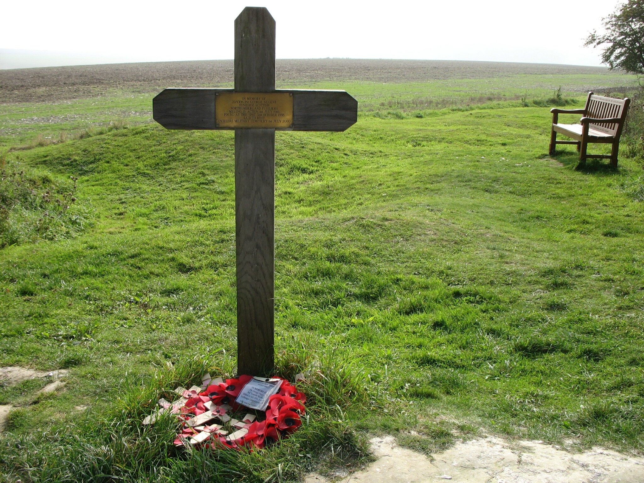La Boisselle, trou de mine, Lochnagar crater, croix (80)