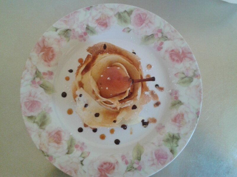 crêpe au poires caramélisée au four