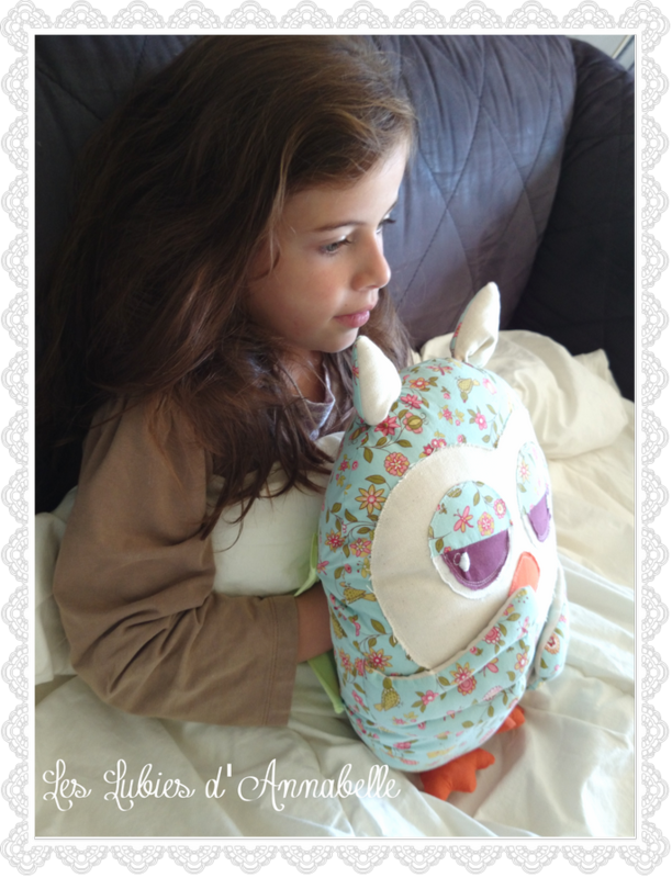 coussin doudou chauffe main hibou chouette