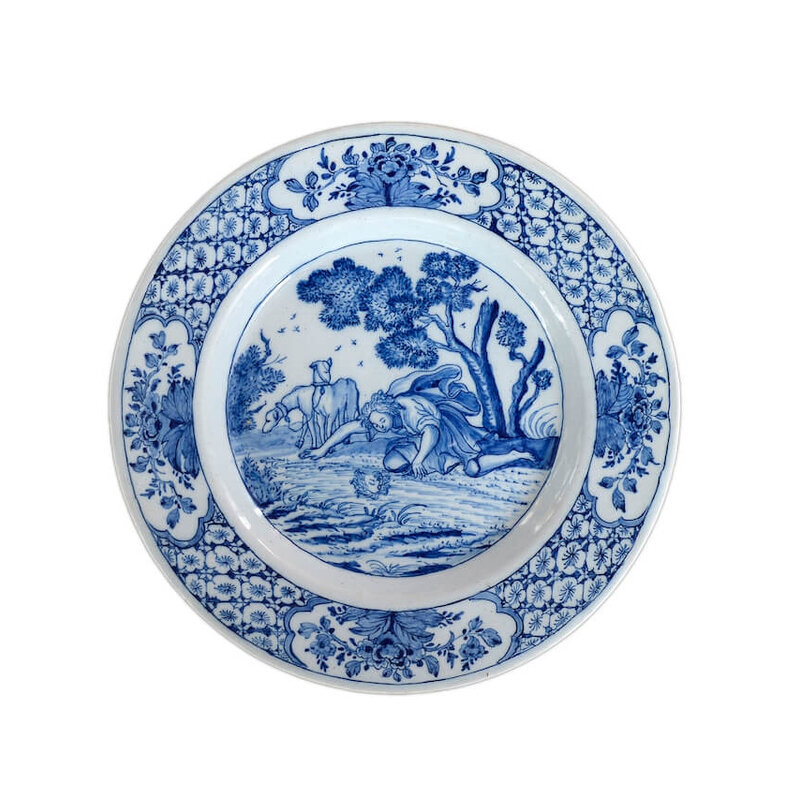 Blue and White Plate, Delft, circa 1760