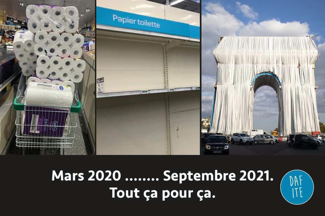 Christo, arc de triomphe et confinement