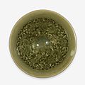 A small Chinese '<b>Yaozhou</b>' <b>celadon</b> <b>glazed</b> conical bowl, Northern Song dynasty (960–1127)