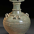 A Yue-type stoneware jar, China, Six Dynasties period, 6th century AD