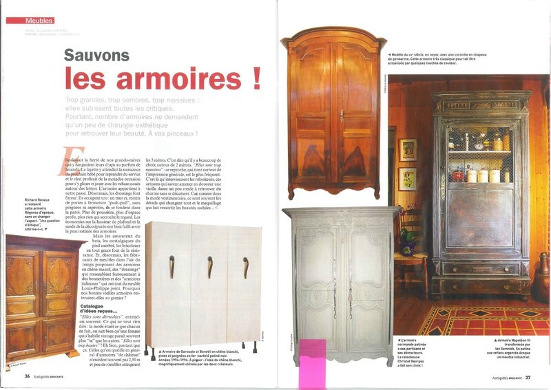 article cottage et patine antiquités brocante janvier 2014 pages 1 et 2