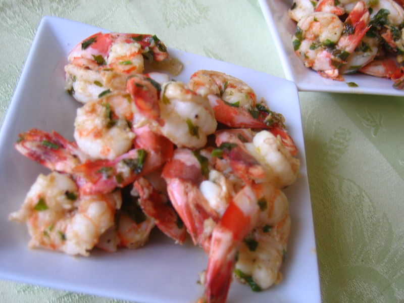 Gambas sautées à l'ail