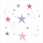 Stickers étoile magique roses et mauves