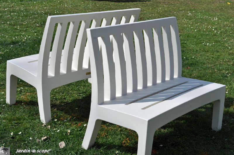 Bancs de jardin en PVC blanc