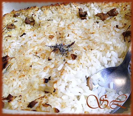 recettes Gratin de riz aux champignons