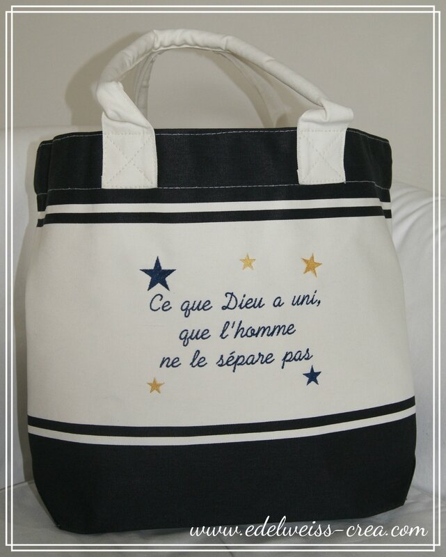 Cadeau de mariage - Ce que Dieu a uni que l'homme ne le sépare pas - Sac de plage fouta marine