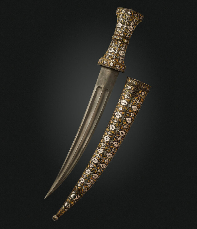 2019_NYR_17464_0378_000(a_dagger_with_exceptionally_fine_silver_and_brass-inlaid_hilt_and_scab)