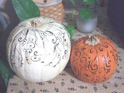 pumpkins stenciled