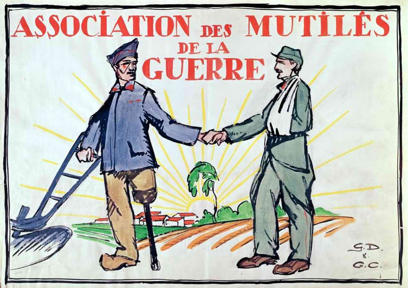 poster asso des mutilés de la guerre 1920