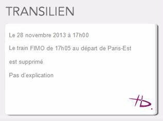 Suppression train 17h05 FIMO Paris-Est (281113)