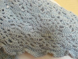 Echarpe crochet bleue 3