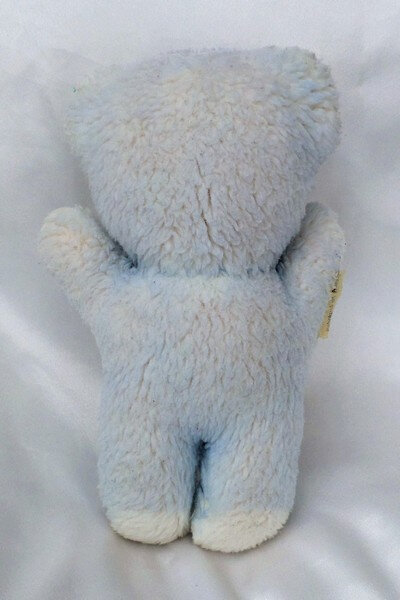 Doudou Peluche Ours Bleu Et Blanc Vintage Boulgom abcdoudou