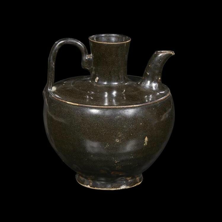 A Chinese black-glazed ewer, Five dynasties-Northern Song dynasty (907-1126)