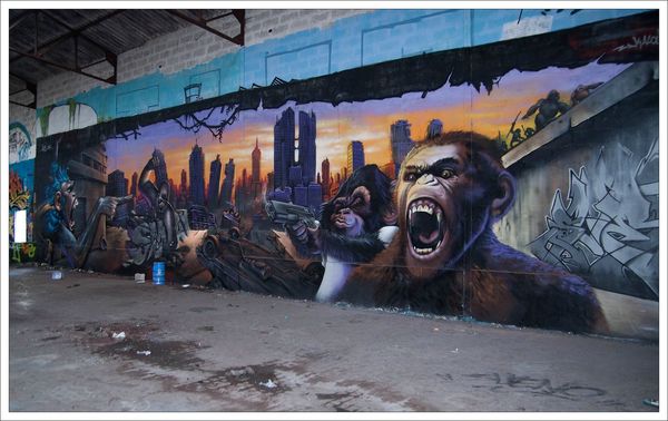 fresque singes Sway Castel 100313 vue de droite