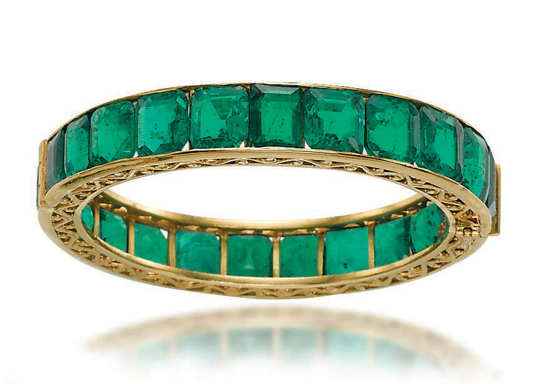 A superb pair of antiqueemerald bangles 1