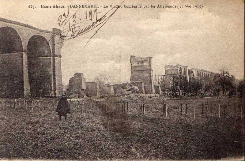 Viaduc de Dannemarie bombarde par les allemands en 1915