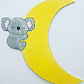 Décoration murale koala sur la lune