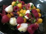 Salade fruitée, mozza, Brésaola