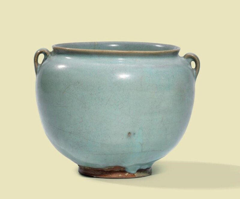 A Jun twin-handled jar, Jin dynasty (1115-1234)