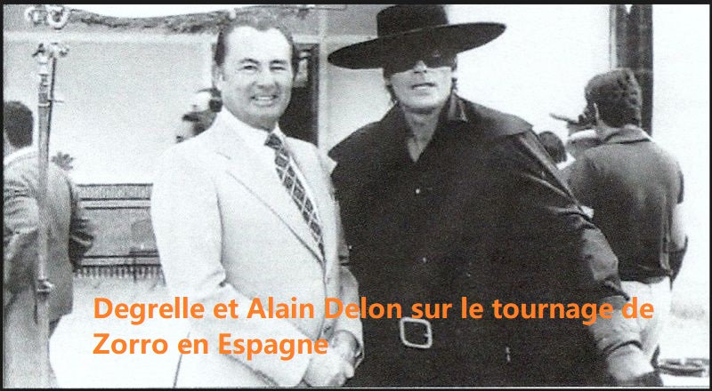 degrelle et delon sur le tournage de zorro en Espagne - Copie