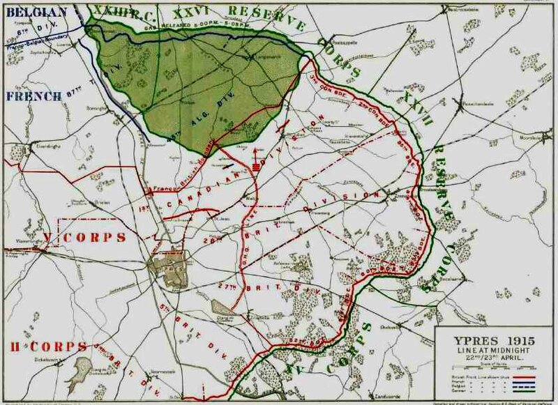 Carte ypres 22 av 1915
