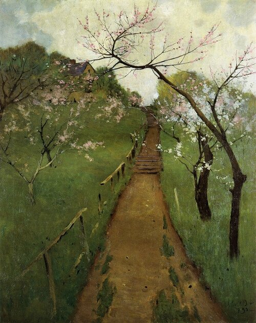 Arthur Wesley Dow ( American, 1857-1922)-Spring landscapejpg