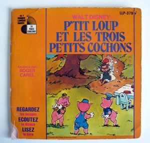 vintage - P'tit Loup Et Les Trois Petits Cochons Vinyle - 2 euros
