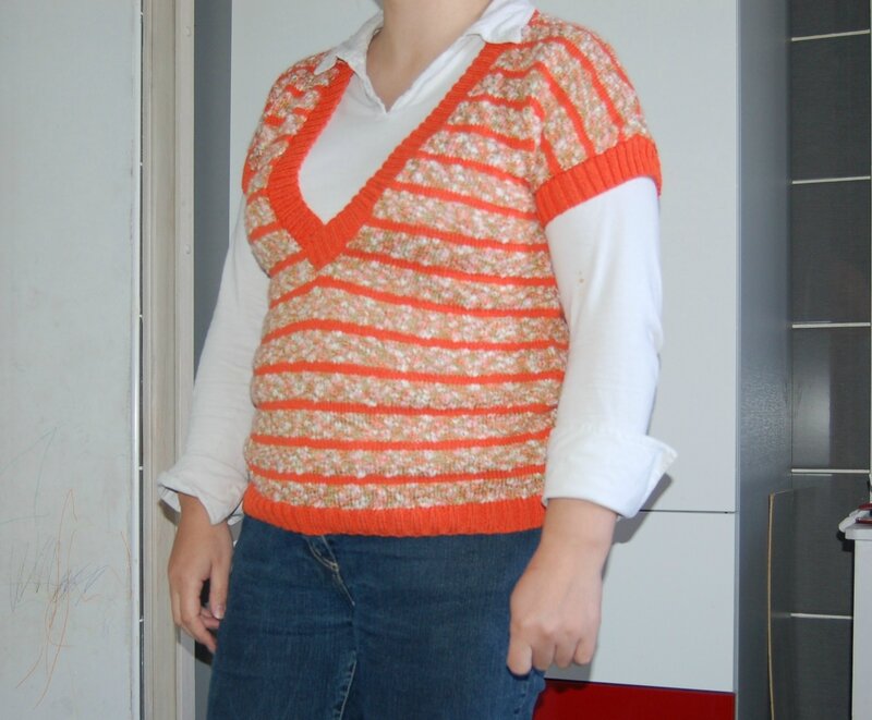 Pull estivale coton fifty orange