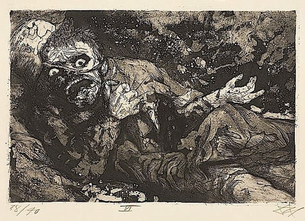 Wounded Soldier drawing by Otto Dix 1916