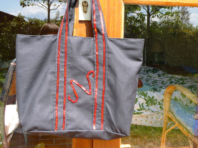 Sac noir à paillettes personnalisé