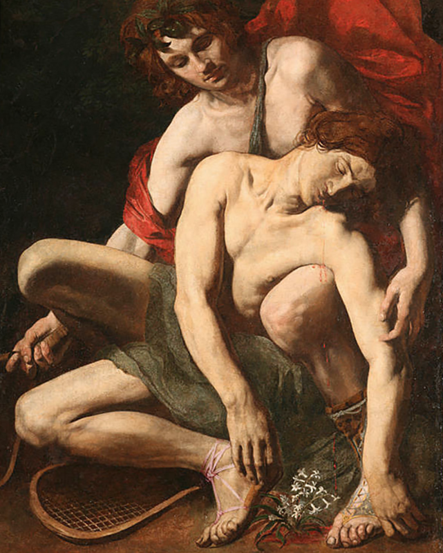 La mort de Hyacinthe, Ecole italienne XVII ème siècle Dans les diagonales du temps