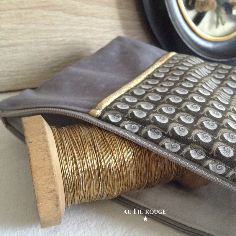 Trousse zippée Escargot détail