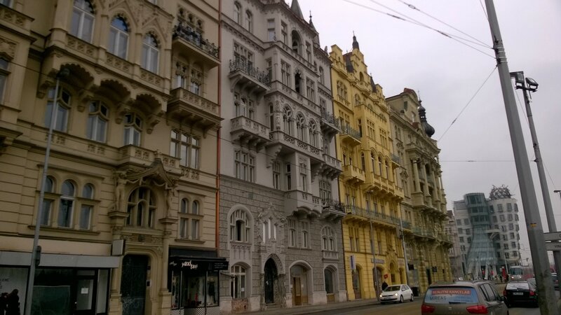 Façades dans Nove Mesto, Prague 