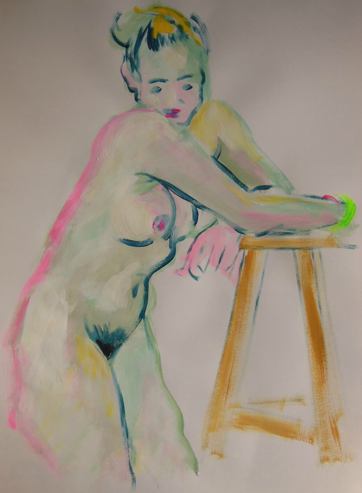 Dessin peinture tableau de nu modèle vivant atelier (14)