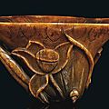 A rare well-carved rhinoceros horn '<b>Lotus</b>' <b>libation</b> <b>cup</b>, 17th century
