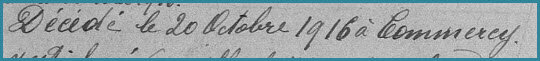 FAUVET Arthur Félix Oscar - Décès