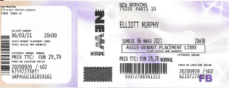 2021 10 30 Elliott Murphy New Morning Billet