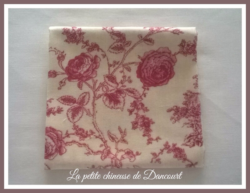 Coupon de tissus Mas d'Ousvan Princess ivoire rose