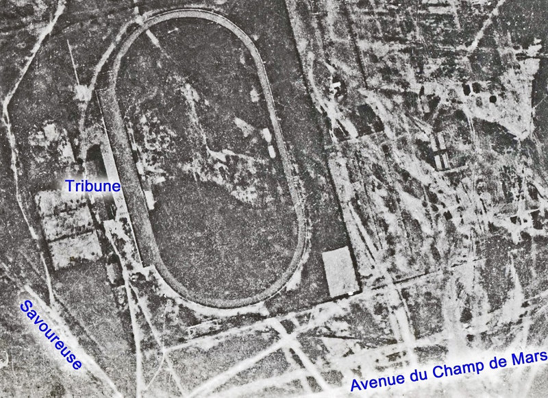 Vue aérienne 1924 Belfort Champ de Mars Stade R